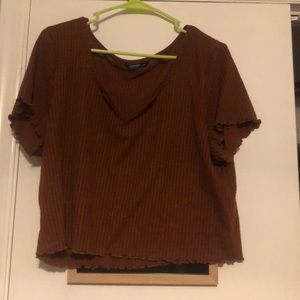 v neck t-shirt crop top